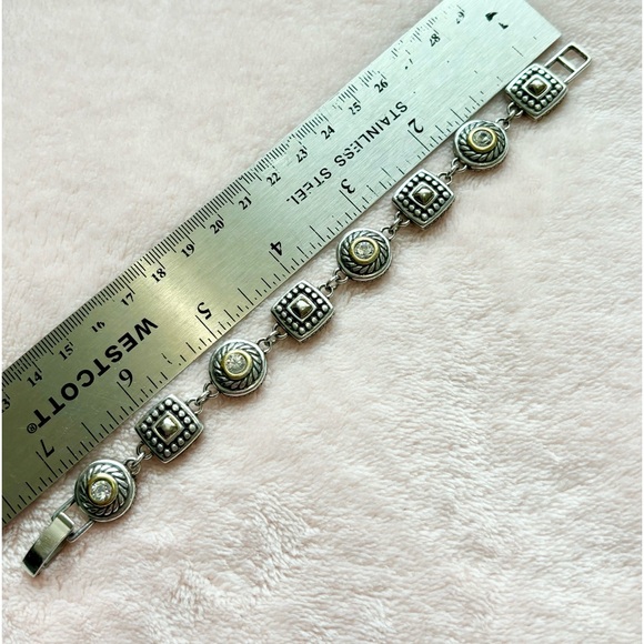 ❤️ Brighton Heiress Link Bracelet Mixed Metal Gold Silver Crystal - Picture 5 of 5